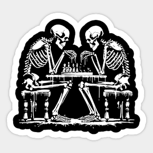 skeletons chess players Sticker